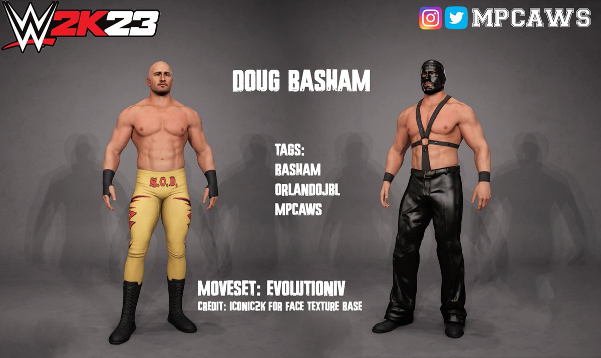 The Secretaries of Defense Doug and Danny #Basham are now uploaded on #WWE2K23. 2 Slots. HUGE HUGE THANKS to @theEvolutionIV for the movesets. #WWEGames #RuthlessAggression #TheCabinet