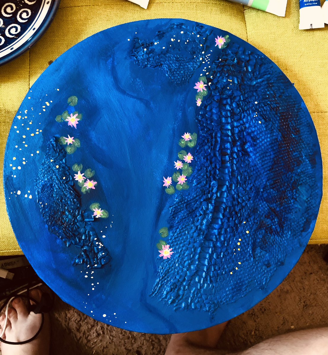 So I’ve been experimenting with shed skin on canvas…