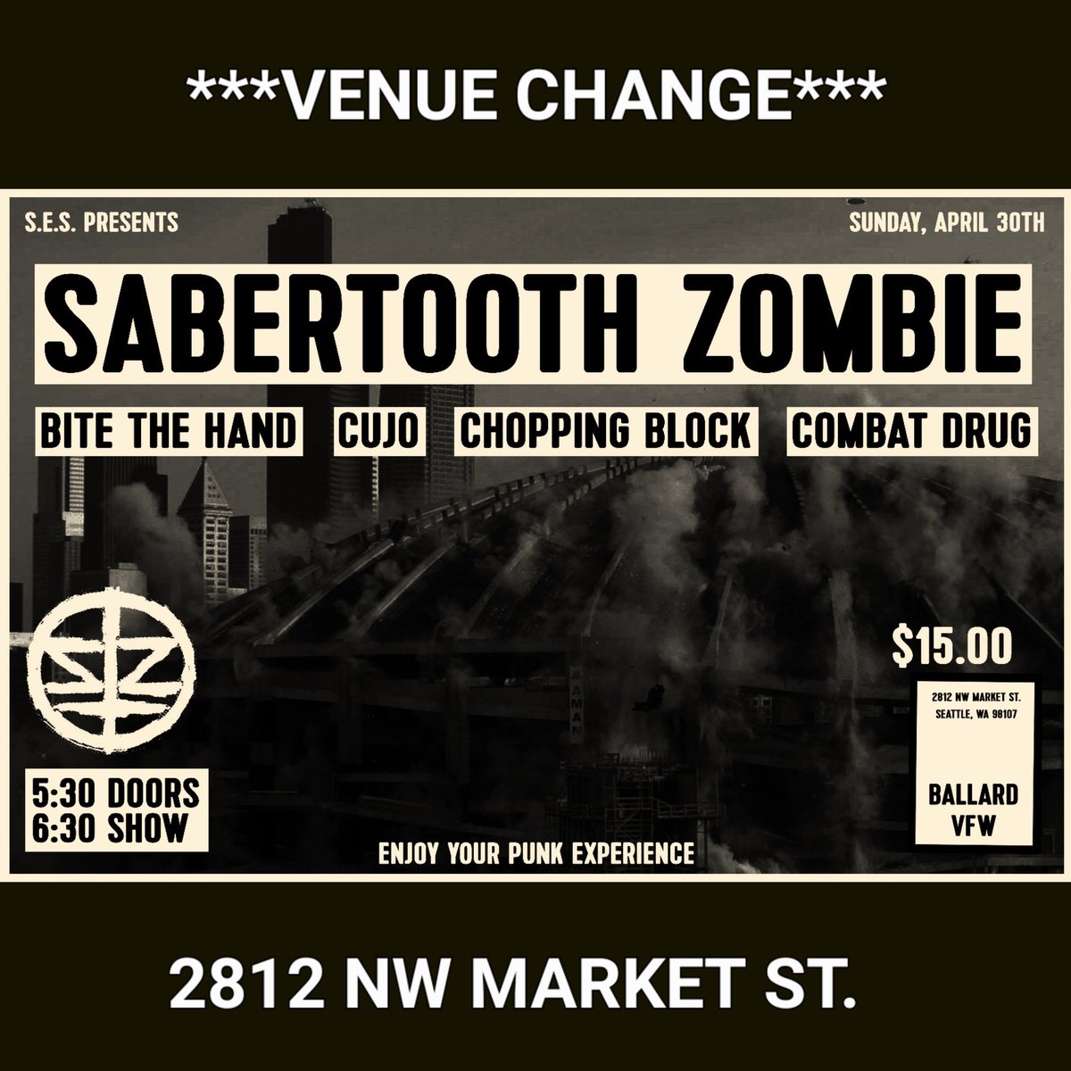 skiffthemyth's tweet image. Next Sunday! Seattle HC gig! Bring your mom. 

#sabertoothzombie #bitethehand @CUJOWOOFWOOF #choppingblock #nwhc #seattlehc