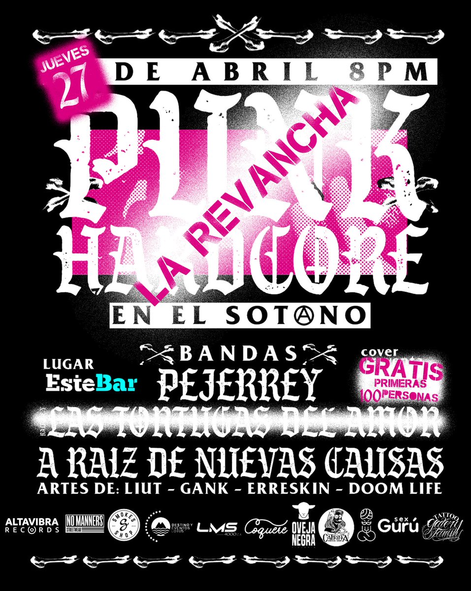 ☠️ ¡LA REVANCHA DEL PUNK EN VALENCIA! ☠️
El pasado viernes en Valencia fue una locura, una escena Hardcore que revivió con una asistencia masiva de 250+ personas unidas por el pogo, birras, arte y la música.
¡A pesar de que la luz nos quiso detener, este jueves es la revancha!