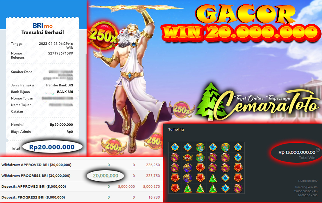 cemaratoto's tweet photo. DENGAN TOTAL kemenangan 20.000.000 DI BAYAR LUNAS MELANDAS KE REKENING
#slotonline #cemaratoto #sbosport #Pragmaticplay #gatesofolympus #PragmaticLiveCasino #EvolutionCasino #IONCasino #OPUSPlus #Allbetcasino #SexyGamingCasino #Microgaming #gamegacor #slotgacor #rtpgacor https://t.co/dM6SnNaX8h