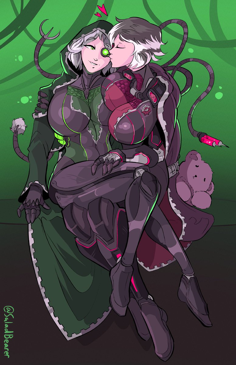 Warhammer cuddles! Comm featuring Chloe and Clara, OCs of <a href="/Dahlewarmonger/">Skeletor</a> and <a href="/DreadDivine/">DreadDivine ARTS (COMMS OPEN)</a> !