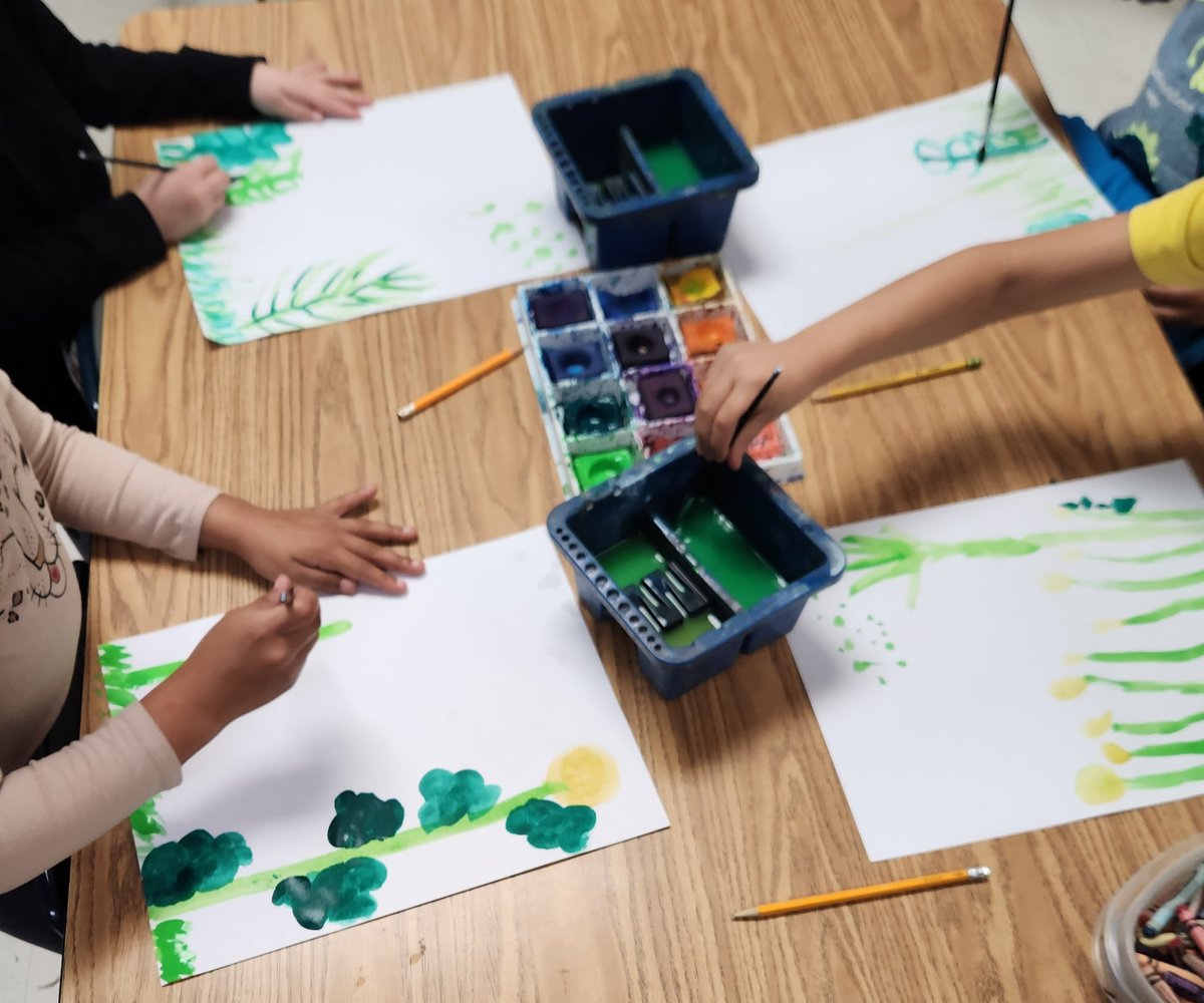 Letting go of control can be scary. 1stG Fri. classes &amp; I experienced our 1st "fearless painters" project. I gave them a subject, a few guidlines #rhythm &amp; #Variety  <a href="/BCreekElem/">BradleyCreekElem</a> <a href="/NewHanoverCoSch/">New Hanover County Schools</a> <a href="/NCArtEdA/">NCAEA</a>  #fearless #elementaryart