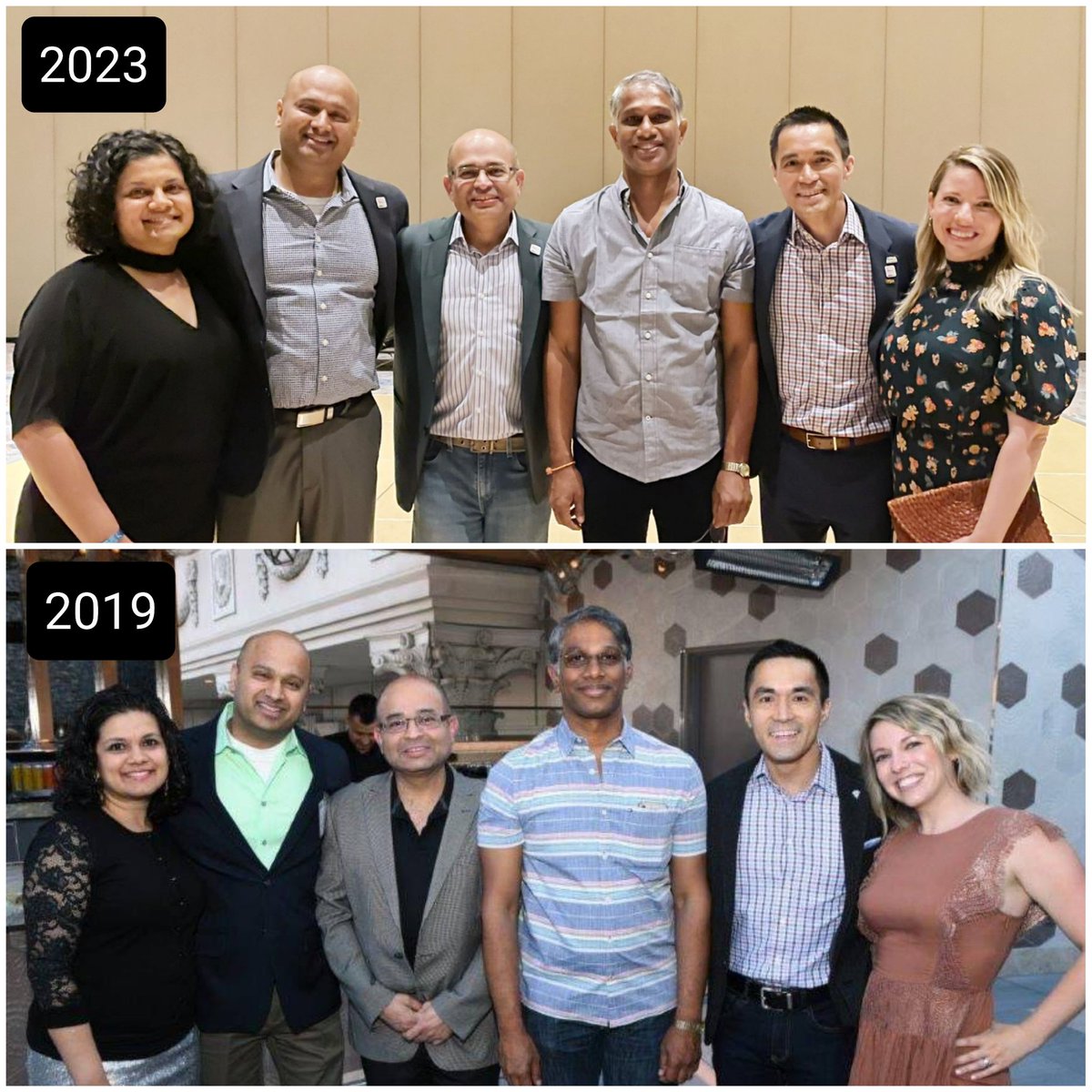 EMARIANOMD's tweet photo. We did it! Recreated our #ASRASpring19 photo at #ASRASpring23 😂
It was great to see so many of our friends again at ASRA and celebrate #ASRA100 🥂 https://t.co/qSP5vVluVS