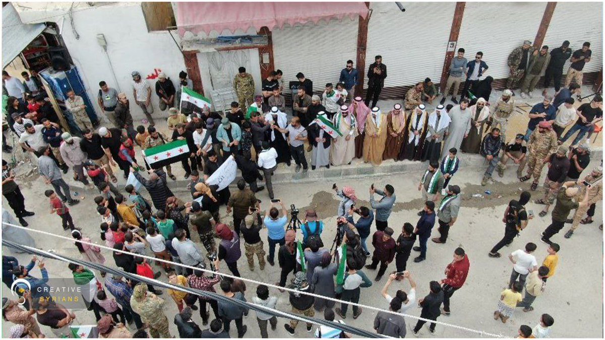 timtams83's tweet photo. Today we saw many protests rejecting normalization with Assad
#Akhtarin
#Idlib city
#city of Marea
#Tal_Abyad
#Jarablus
#Al-Bab https://t.co/mUN0D4xnq3