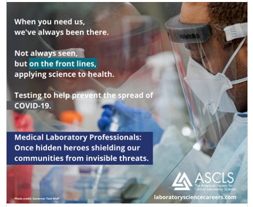 #LaboratoryProfessionals have been called the 'Hidden Heroes of Healthcare' working behind the scenes as important members of the healthcare team!  #COVID highlighted the work that Lab Professionals do every day!

#ThankALabProfessional today!

#MLPW #Lab4Life #IamASCLS #Labucate