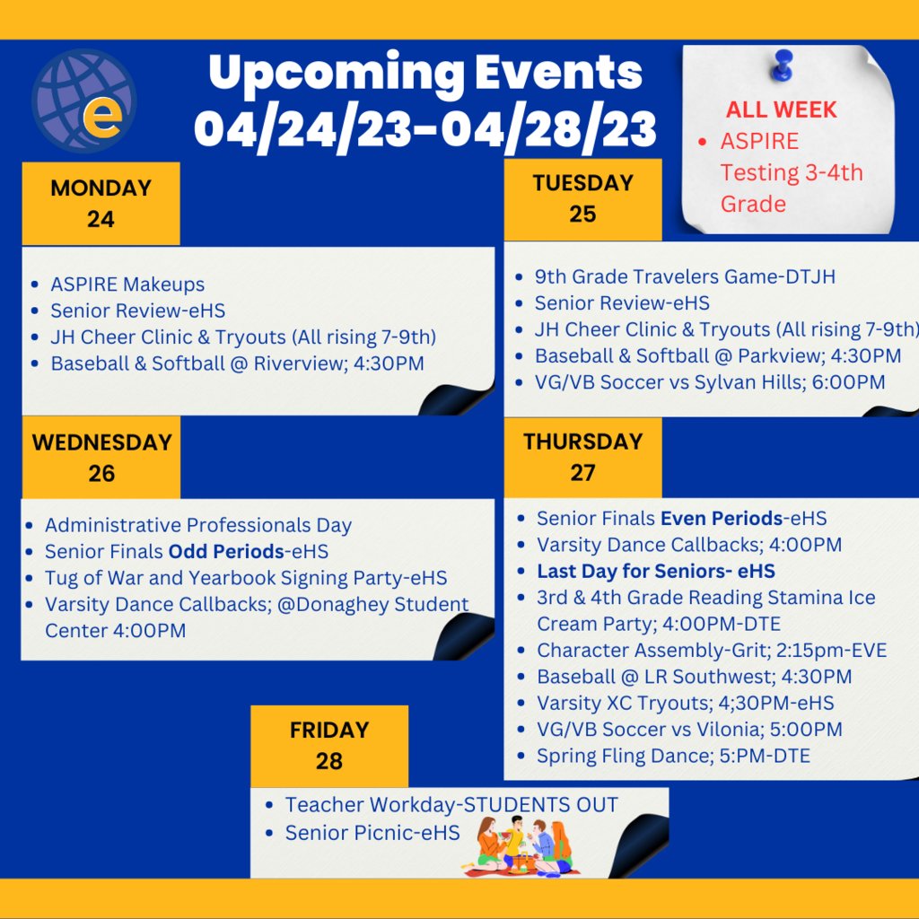 Happy Sunday Mets! Here is a look at this week's upcoming events.