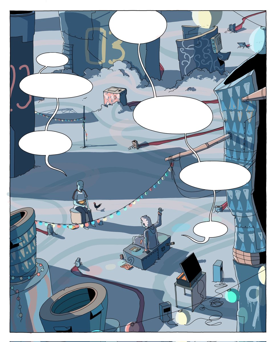 1st of two colour passes completed on a panel from my GN called SPACE JUNK. 

#comics #comic #comicart #graphicnovel #book #sciencefiction #scifi #workinprogress #drawing #drawn #illustration #moon #art #read  <a href="/topshelfcomix/">Top Shelf Productions</a> <a href="/IDWPublishing/">IDW Publishing</a>