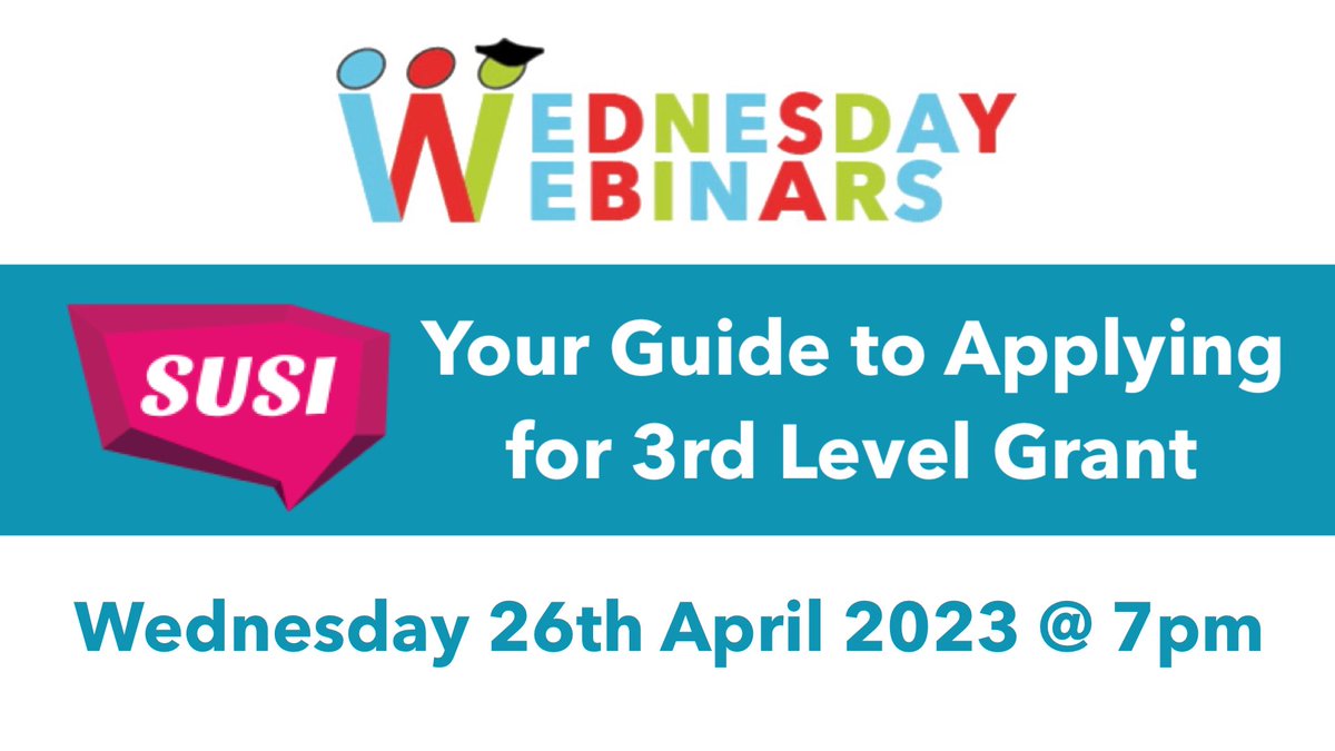 Parents & Students join our #WednesdayWebinar @Susihelpdesk presents 𝗬𝗼𝘂𝗿 𝗚𝘂𝗶𝗱𝗲 𝘁𝗼 𝗔𝗽𝗽𝗹𝘆𝗶𝗻𝗴 𝗳𝗼𝗿 𝗮 𝟯𝗿𝗱 𝗟𝗲𝘃𝗲𝗹 𝗚𝗿𝗮𝗻𝘁 𝗣𝗿𝗲 𝗿𝗲𝗴𝗶𝘀𝘁𝗲𝗿 𝗵𝗲𝗿𝗲 -> us06web.zoom.us/webinar/regist…