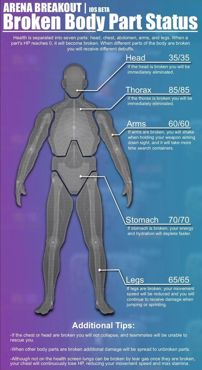 Star ★ on Twitter "Body part status, did you know? ArenaBreakout Sponsored"