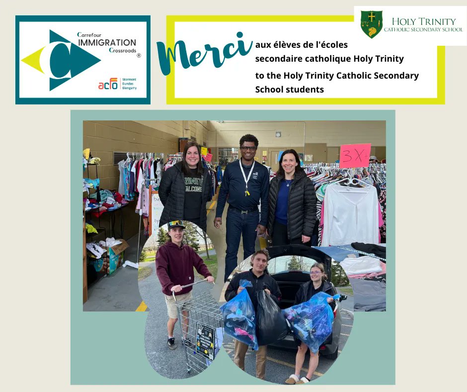 A special thank you to the students of Holy Trinity Catholic Secondary School for their generous contribution! It's another success for the students who collected new donations for the Free thrift store ! We want to acknowledge them and the EOTB for their support!