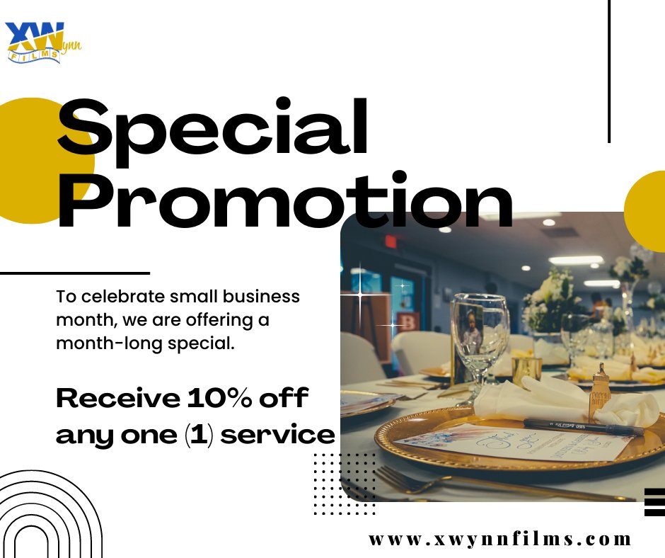 Don't forget our May special. To celebrate #SmallBusinessMonth, we have been running this promotion which expires in a week. 

#cincinnati #cincinnativideography #cincinnativideographer #cincinnatiphotography #cincinnatiphotographer #XWynnFilms #younameitwefilmit