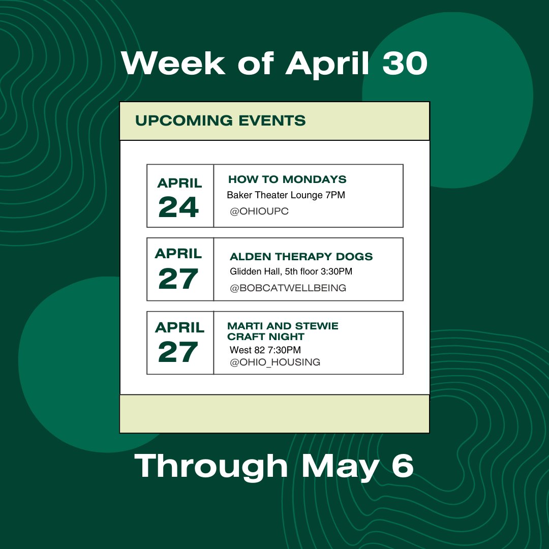 Need something to do this week before exams? We have you covered!