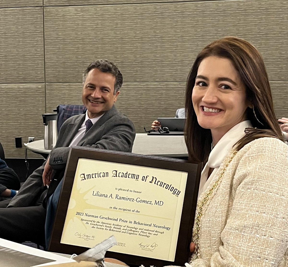 Sylvia E. Josephy Hernández (@syljosephy) on Twitter photo The brilliant <a href="/LRamirezGomezMD/">Liliana Ramirez Gomez, M.D.</a>, primera mujer latina en ser otorgada el Norman Geschwind Prize in Behavioral Neurology de la <a href="/AANmember/">American Academy of Neurology</a> 😍 qué orgullo, qué emoción y qué inspiración para nosotras que la admiramos tanto <a href="/amrivasg/">Ana Maria Rivas-Grajales MD, MSc</a> <a href="/Sandra_Saade_/">Sandra Saade</a> <a href="/ytquiroz/">Yakeel T. Quiroz, PhD (she/her)</a> #AANAM The brilliant <a href="/LRamirezGomezMD/">Liliana Ramirez Gomez, M.D.</a>, primera mujer latina en ser otorgada el Norman Geschwind Prize in Behavioral Neurology de la <a href="/AANmember/">American Academy of Neurology</a> 😍 qué orgullo, qué emoción y qué inspiración para nosotras que la admiramos tanto <a href="/amrivasg/">Ana Maria Rivas-Grajales MD, MSc</a> <a href="/Sandra_Saade_/">Sandra Saade</a> <a href="/ytquiroz/">Yakeel T. Quiroz, PhD (she/her)</a> #AANAM