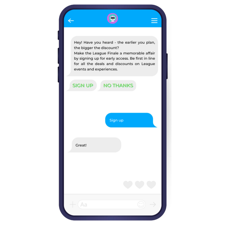 Send personalized alerts, event reminders, updates, schedule greetings, recommend products, provide venue maps, communicate safety instructions, and share feedback requests to segmented fans through chatbots. 

#chatbots #sportsmarketing #sportsbiz #martech