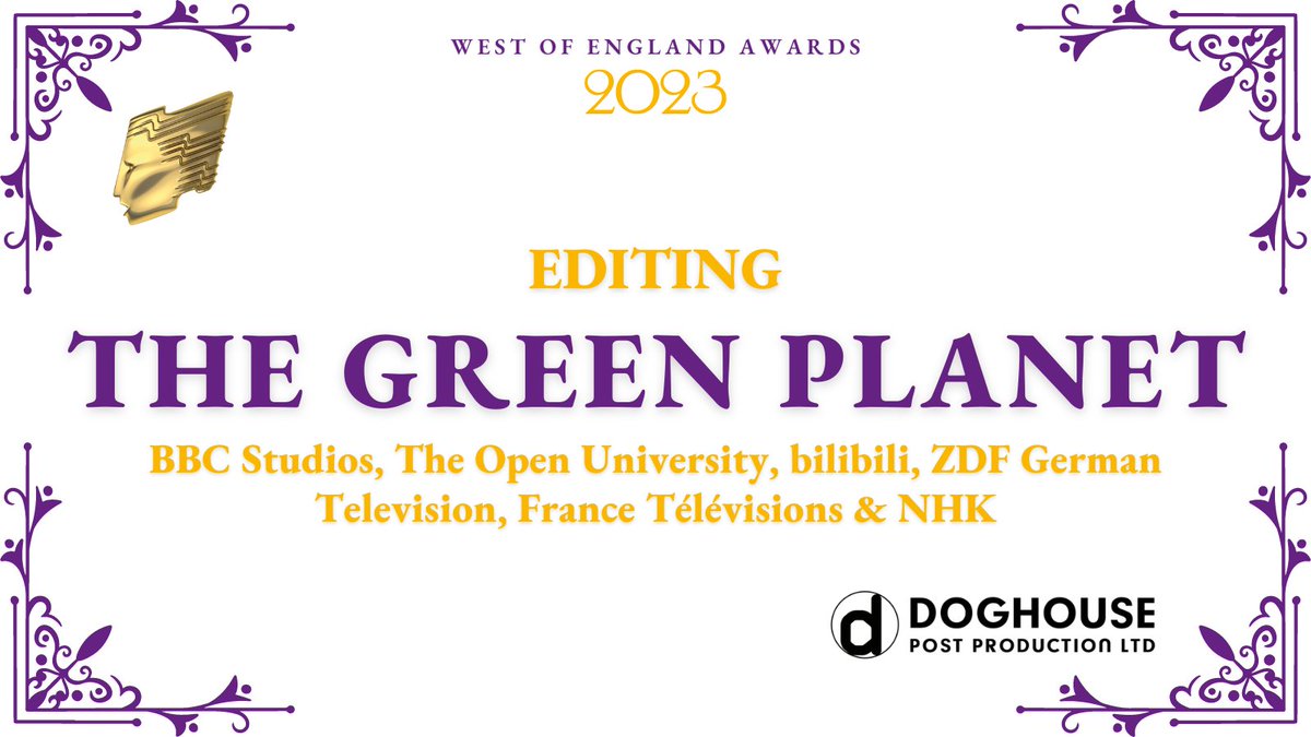 Let’s put our hands together for #TheGreenPlanet for winning the Editing category sponsored by <a href="/DoghousePostPro/">Doghouse</a>!

#RTSWOE <a href="/bbcstudios/">BBC Studios</a>