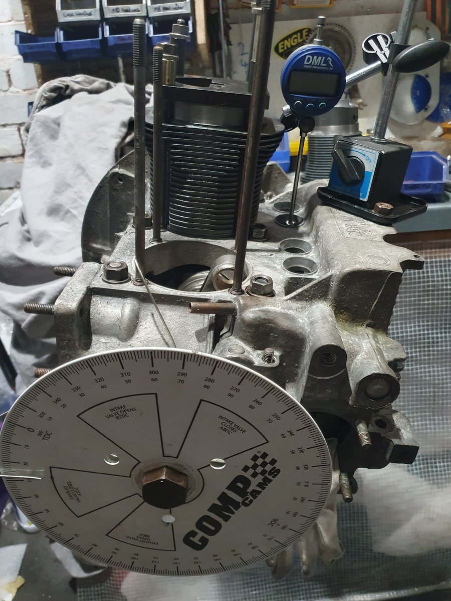 js_aircooled's tweet image. Cam dialed in, was advanced by 4 degrees. Now as cam card, 
Need to increase head chambers to get the compression down from in the 12s to between 10/11 for this FK87.
#aircooledvw #aircooledporsche 
#vwtype4 #vwtype4engine 
#porsche914 #porsche912 
#salvagehuntersclassiccars