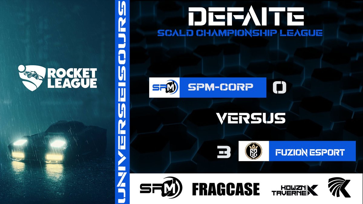 Défaite de notre roster SPM Corp face à <a href="/FuzionEsport_Fr/">FUᏃᏆᏫN ᎬᏚᏢᏫᎡᎢ</a>  malgré un très beau Bo

GG aux deux teams

#UniverseisOurs #RocketLeague