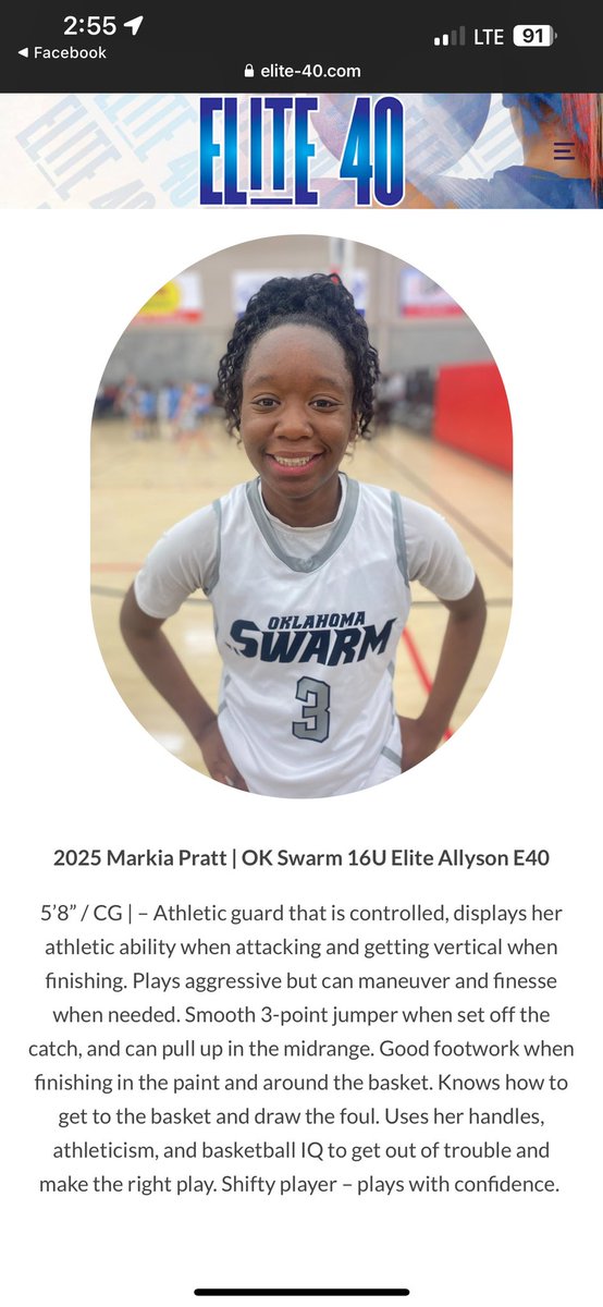 Thank you for the recognition @Elite40League, and all the coaches who took the time to watch us play. We have a really talented team, and I can’t wait til the next tournament to battle with my girls! @oklahomaswarm1
@lexdesir
@ohio_basketball
#HeartofTexas