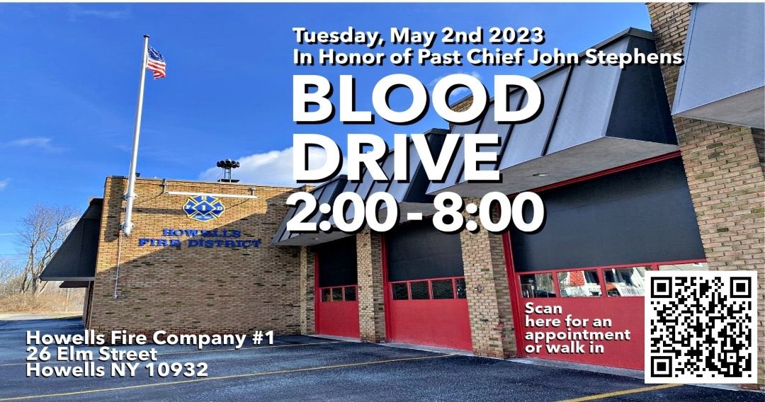 howellsfire21's tweet photo. Howells is hosting another blood drive in honor of Past Chief Stephens on Tuesday May 2nd 2-8pm. https://t.co/AN8Q7bLHpu