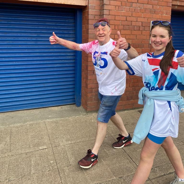 mwstephmair's tweet photo. Proud of Spencer for his first 5k (42mins π), Emma & my dad with his dodgy hips & spine making it round for @RFC_Charity #BlueAllOver ps. Thanks to the seagull that π© on me within the first 4 minsβ¦. https://t.co/yJ2kaiFtO9