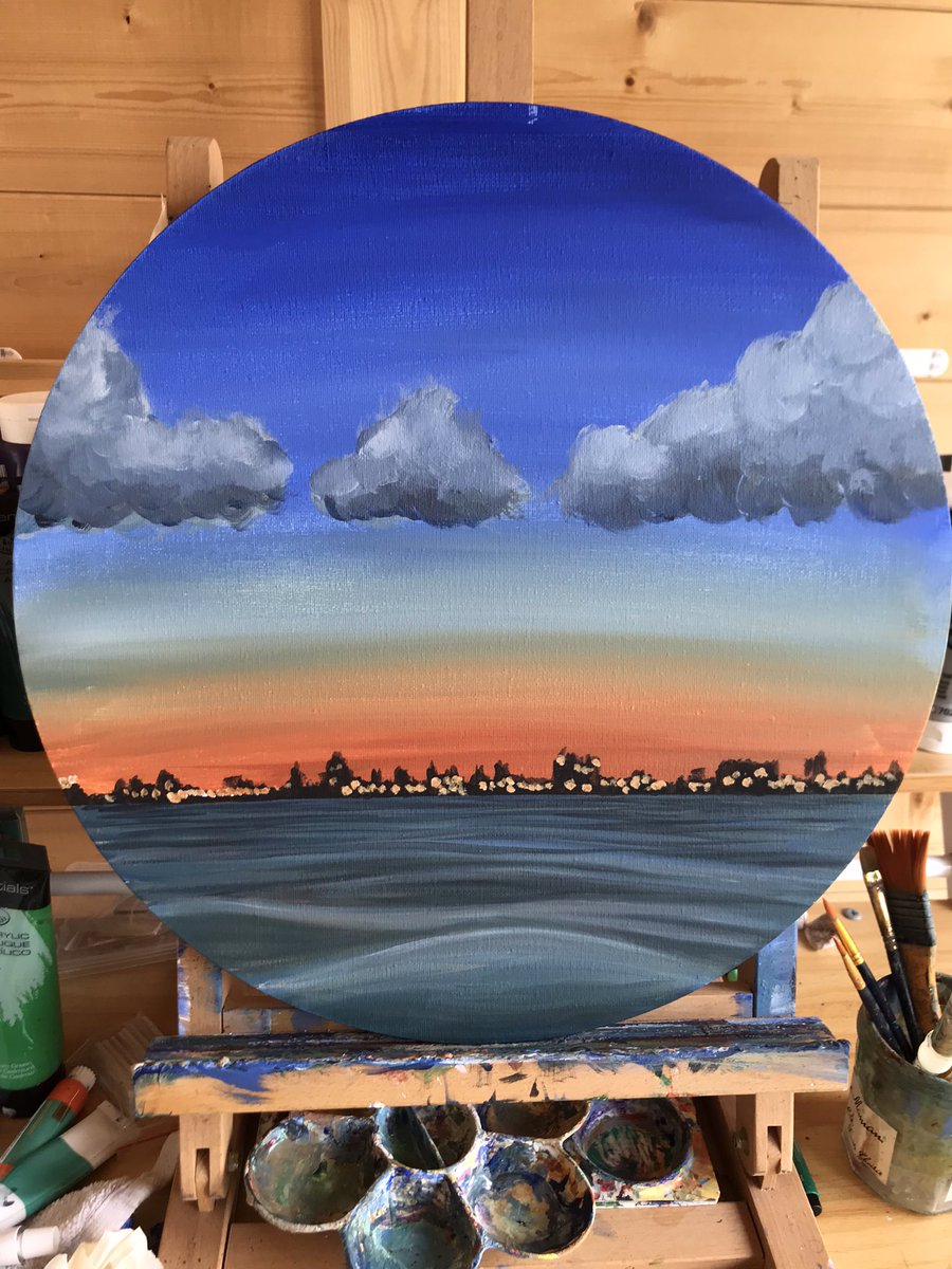 Todays inspiration #acrylicpainting #seascape #amatuerartist