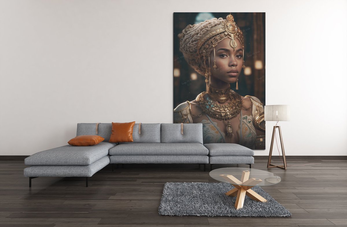 Queen Series 👑
#WallArt #ArtWork #Decor #HomeDecor #HomeDesign #AfricanQueen #Royalty #NubianQueen #Regal #Empress #AfricanHeritage #QueenOfAfrica #Queen #AI #AIArt #Midjourney #AIDigitalArt #AIGenerated #DigitalArt #CreativeCoding #AIWebbDesigns