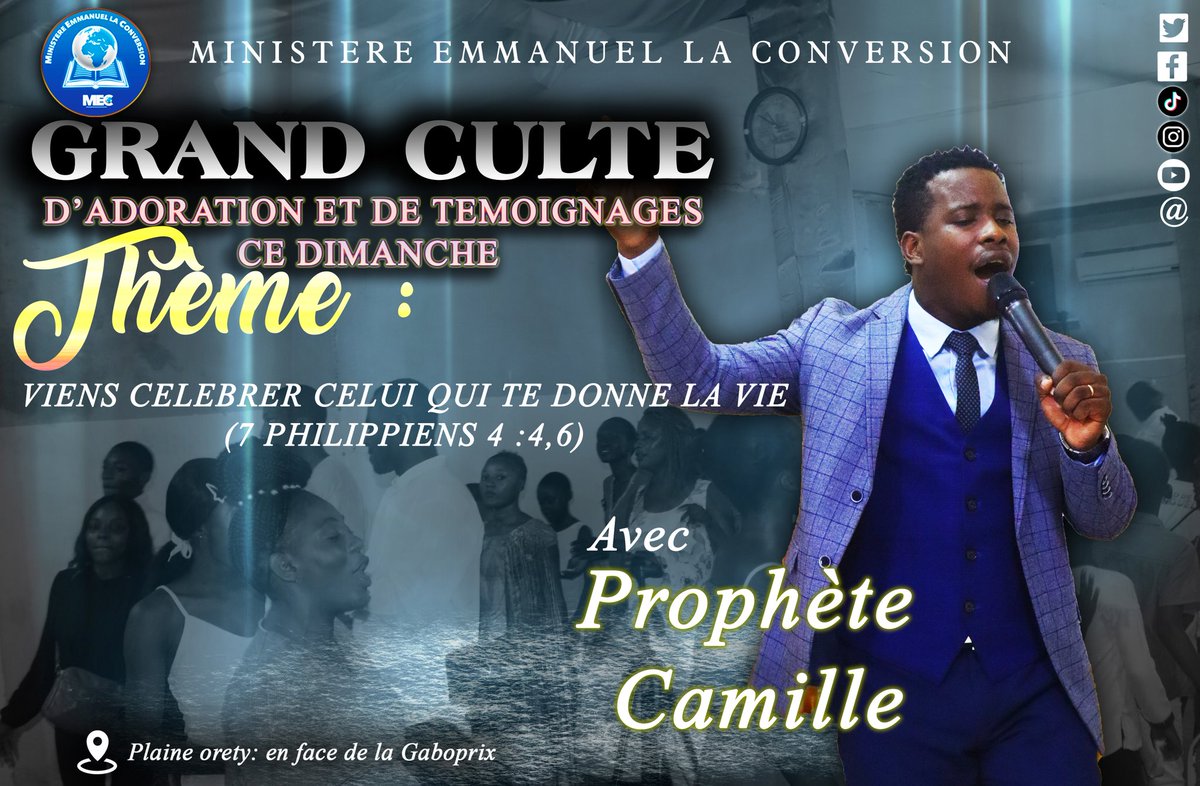 la_conversion's tweet photo. 🔴GRAND CULTE D'ADORATION ET DE TÉMOIGNAGES 

CE DIMANCHE

THÈME : VIENS CÉLÉBRER CELUI QUI TE DONNE LA VIE
(7Philippiens 4:4, 6) https://t.co/8oUlgsIanU