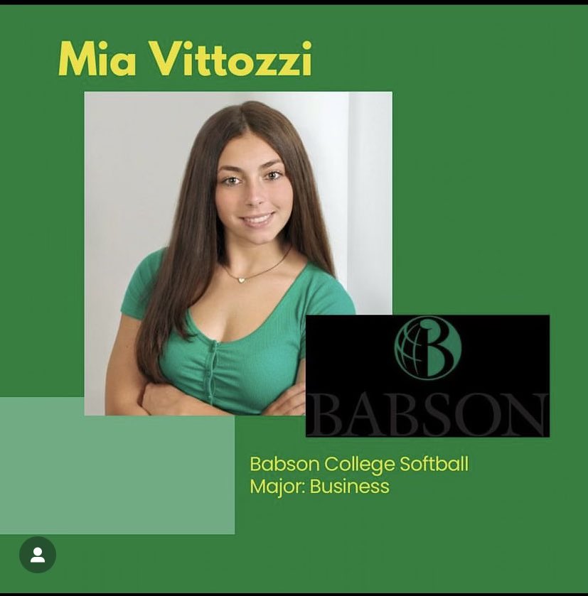 Congrats to Mia Vittozzi on her decision to attend <a href="/BabsonAthletics/">Babson Athletics</a> She’s worked tirelessly on the field and in the classroom the last two years winning MVP of our 18U Team last year! Excited for one more summer before she heads to school! <a href="/miavittozzi2023/">Mia Vittozzi</a> <a href="/NRHSsoftball/">North Reading High School Softball 🥎</a>