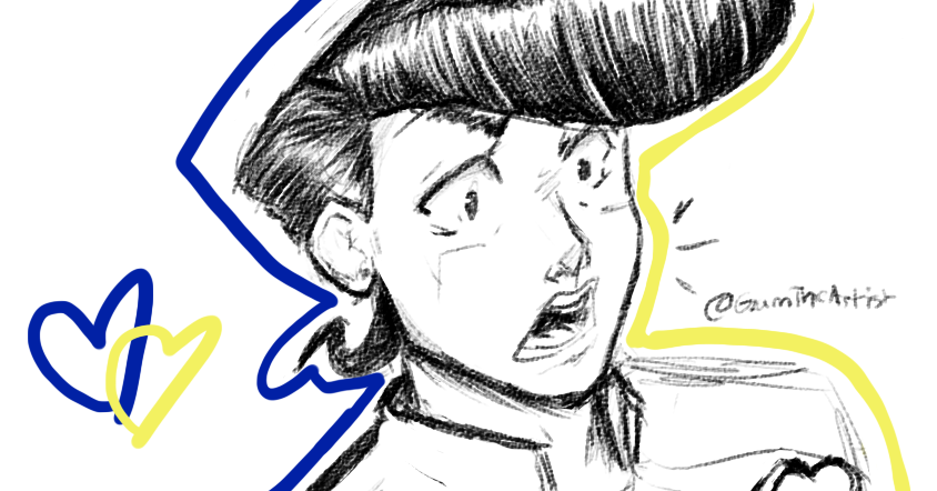 GamTheArtist's tweet photo. finally got around to setting up my new drawing tablet ^o^) enjoy a quick sketch of josuke from jjba :> https://t.co/hA65FVfiZM