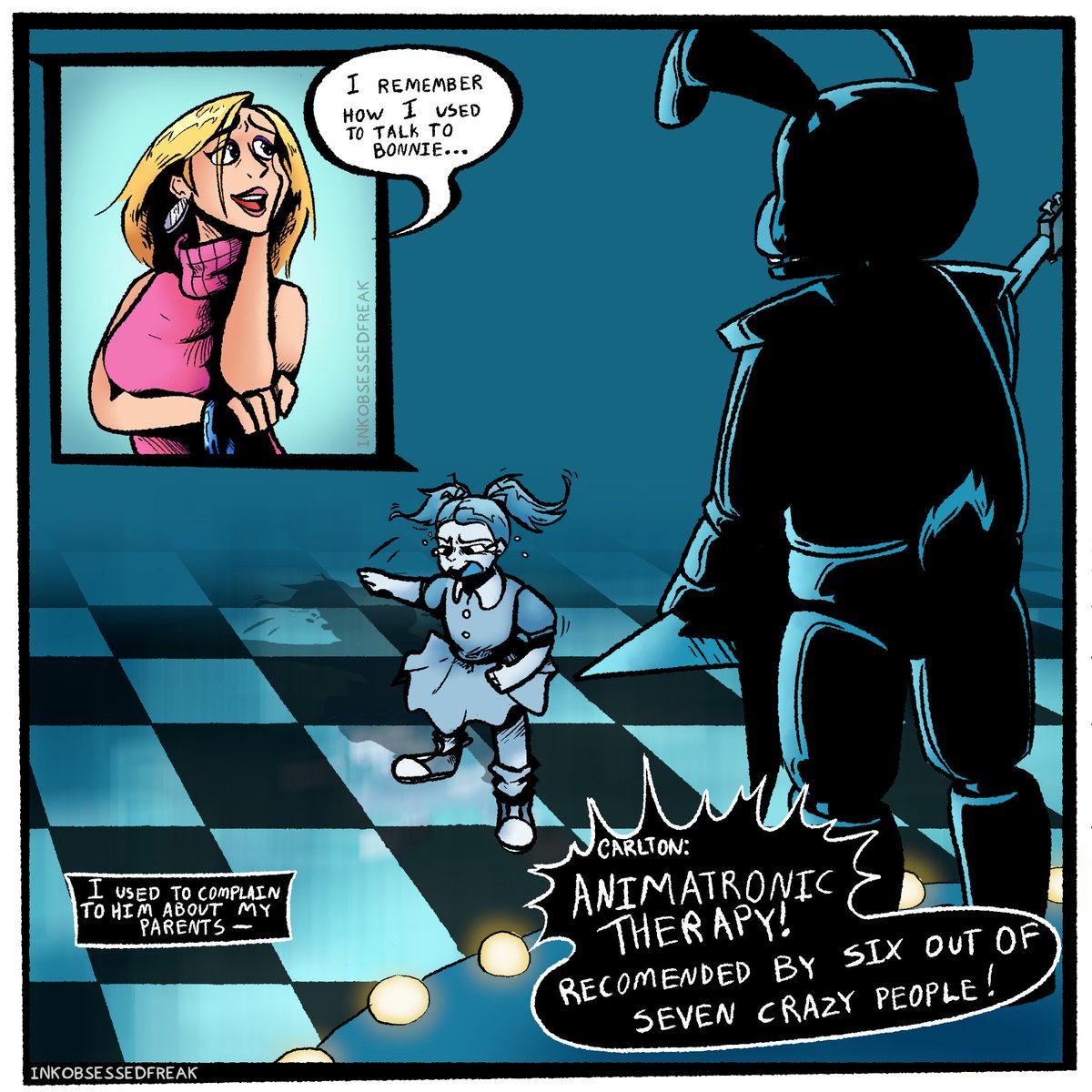 ObsessedInk's tweet photo. Redrew this scene to have the child more dramatic 
#FNAF #fivenightsatfreddys #redraw #GraphicNovel https://t.co/6r5K6mMHzr