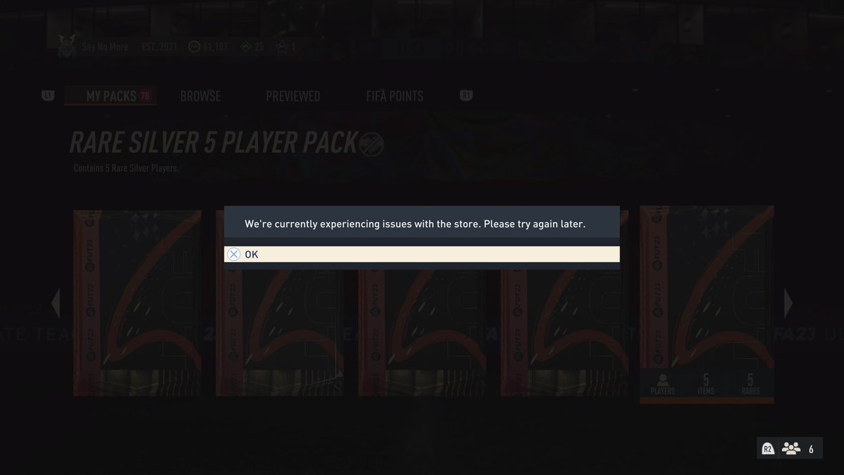 ITzClevv's tweet photo. Anyone else unable to open these packs? #PS5Share, #FIFA23 https://t.co/1LyRgJ4YHP