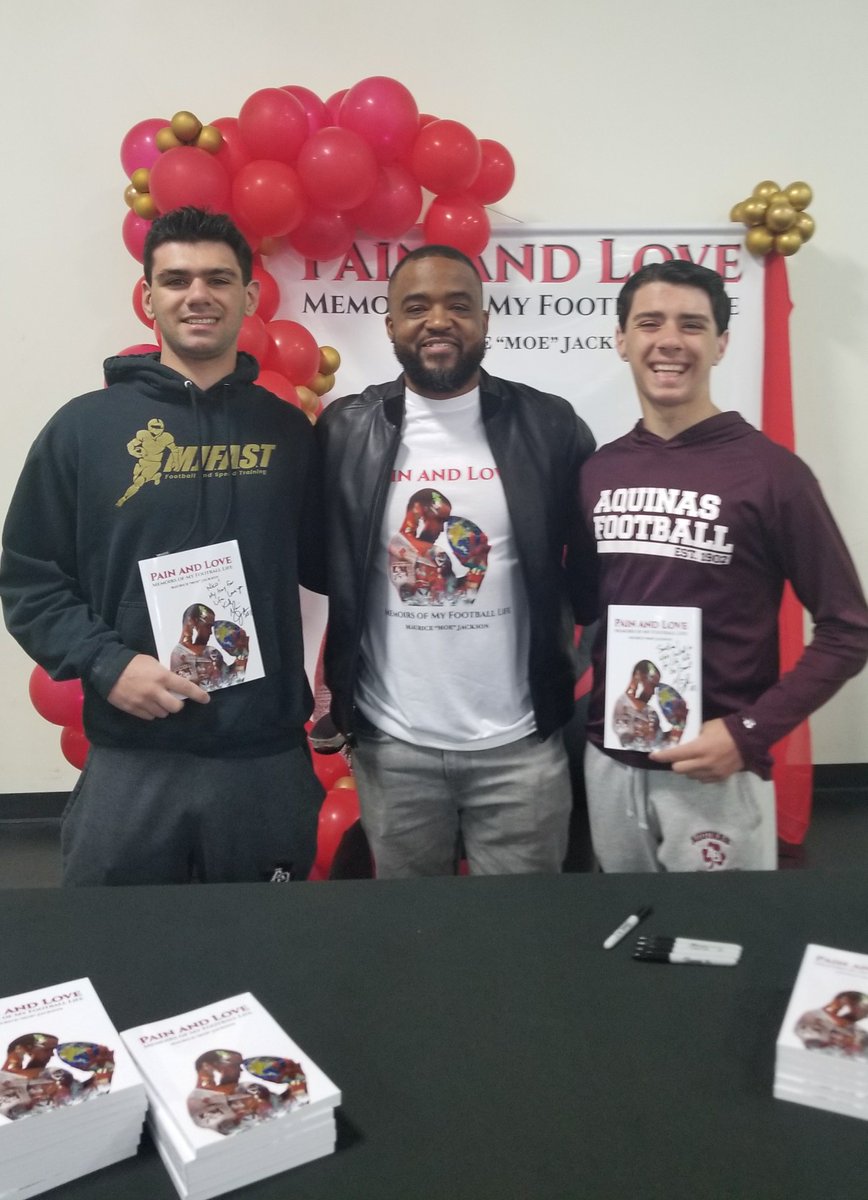 So proud to be here supporting my Coach, Moe Jackson <a href="/CoachJacksonAQ/">Maurice Jackson</a> at his book signing. Can't wait to read it cover to cover and get back to work for our season coming up. Make sure to pick up your copy. Love Ya Coach <a href="/AQ_football/">Aquinas Football</a>