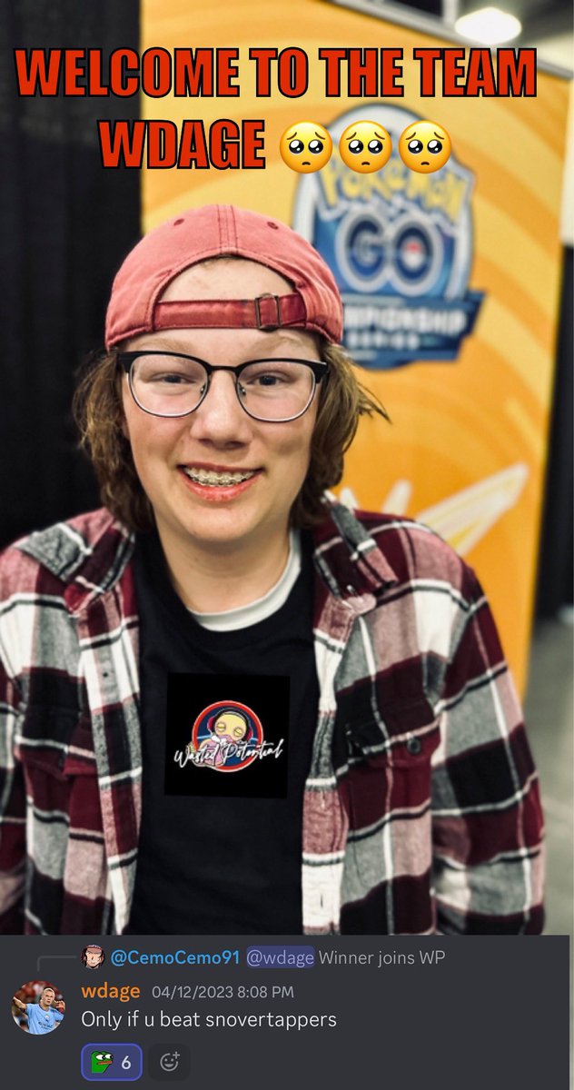 _WastedPotentia's tweet photo. GGs @snovertappers 🫡

We‘re happy to announce that @WdagePoGo will Join WP 🥺🥺🥺

Some memes as always 🫡 https://t.co/9u836tCLGV