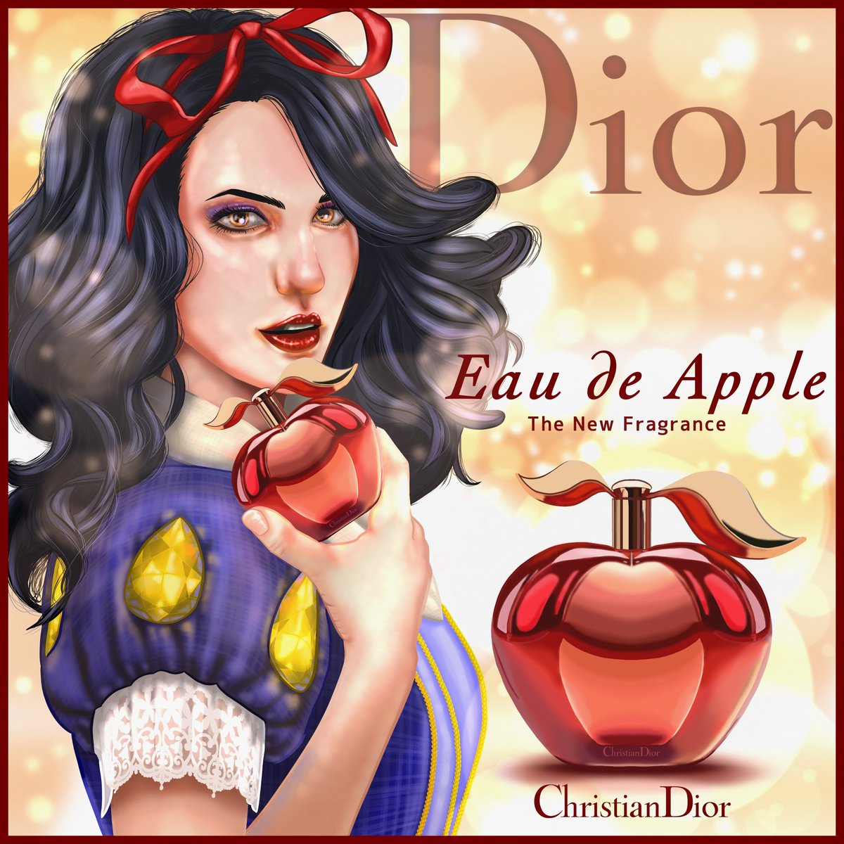 chaunswartz's tweet photo. apple inspired perfume, a fake ad for @Dior #ibispaintx #Dior https://t.co/NtEpsgVPkW