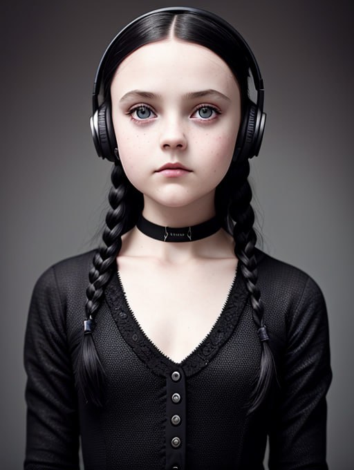 'She's creepy, she's spooky, and now she's smarter than ever! Check out Wednesday Addams in our AI-generated portrait. 🎨🤖 #WednesdayAddams #AI #MachineLearning #GothicArt' #OpenDream #aiart #aiimages #funnyimages #jff #fyp