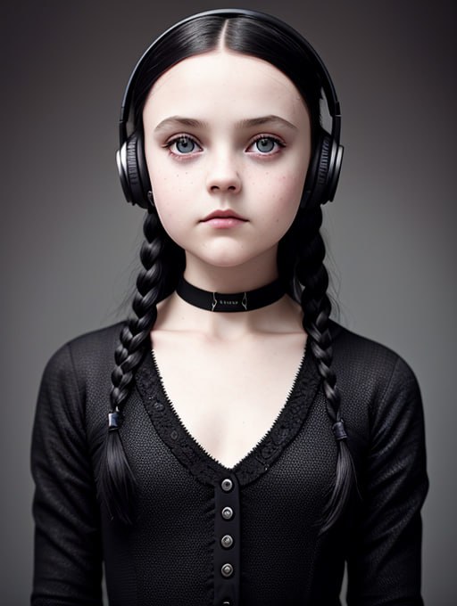 Opendream_ai's tweet photo. "She's creepy, she's spooky, and now she's smarter than ever! Check out Wednesday Addams in our AI-generated portrait. 🎨🤖 #WednesdayAddams #AI #MachineLearning #GothicArt" #OpenDream #aiart #aiimages #funnyimages #jff #fyp https://t.co/q9c95eS3Ce