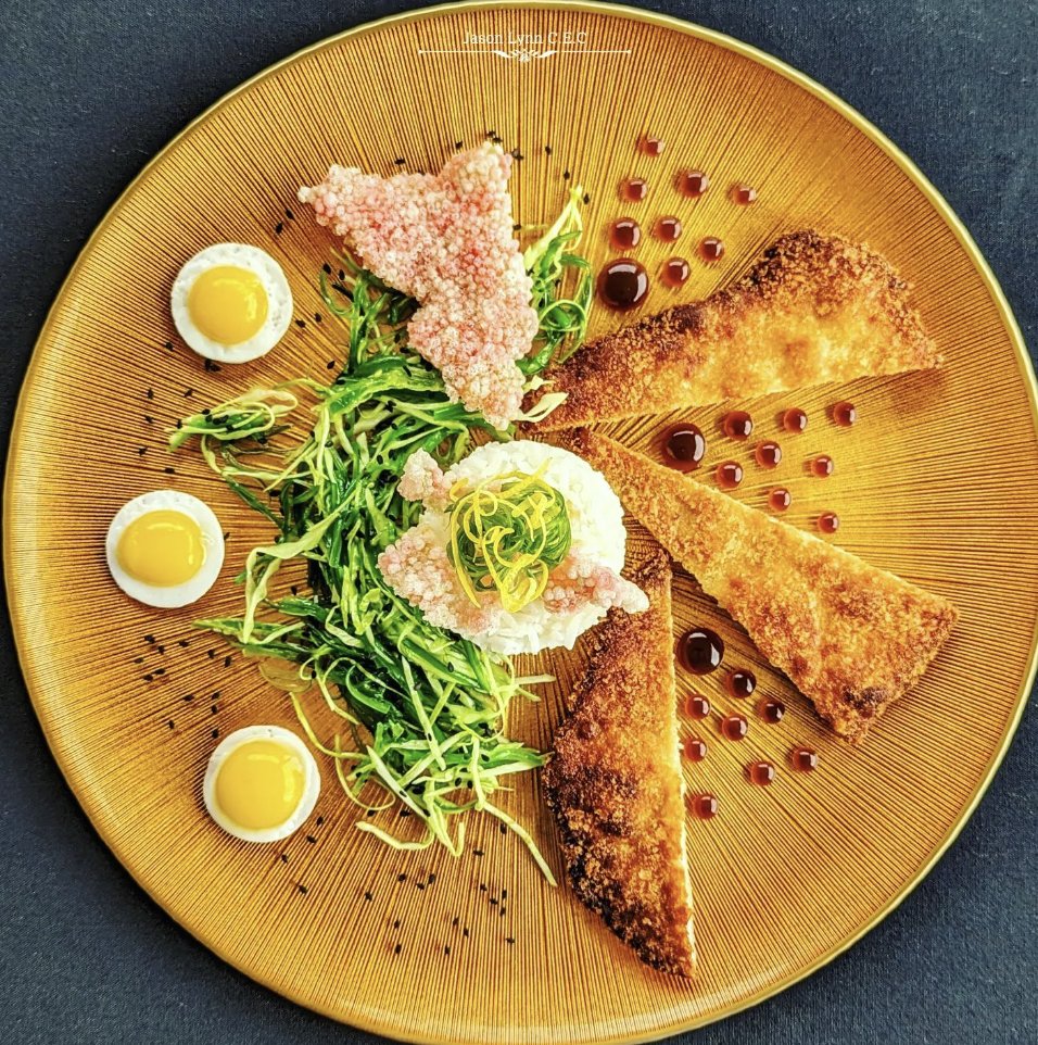 #REPOST @chefjlynn

#porktonkatsu
#katsusauce
#jasminerice
#greencabbage
#quaileggs
#wakame
#lemonzest
#tapiocacracker
#scallionnest