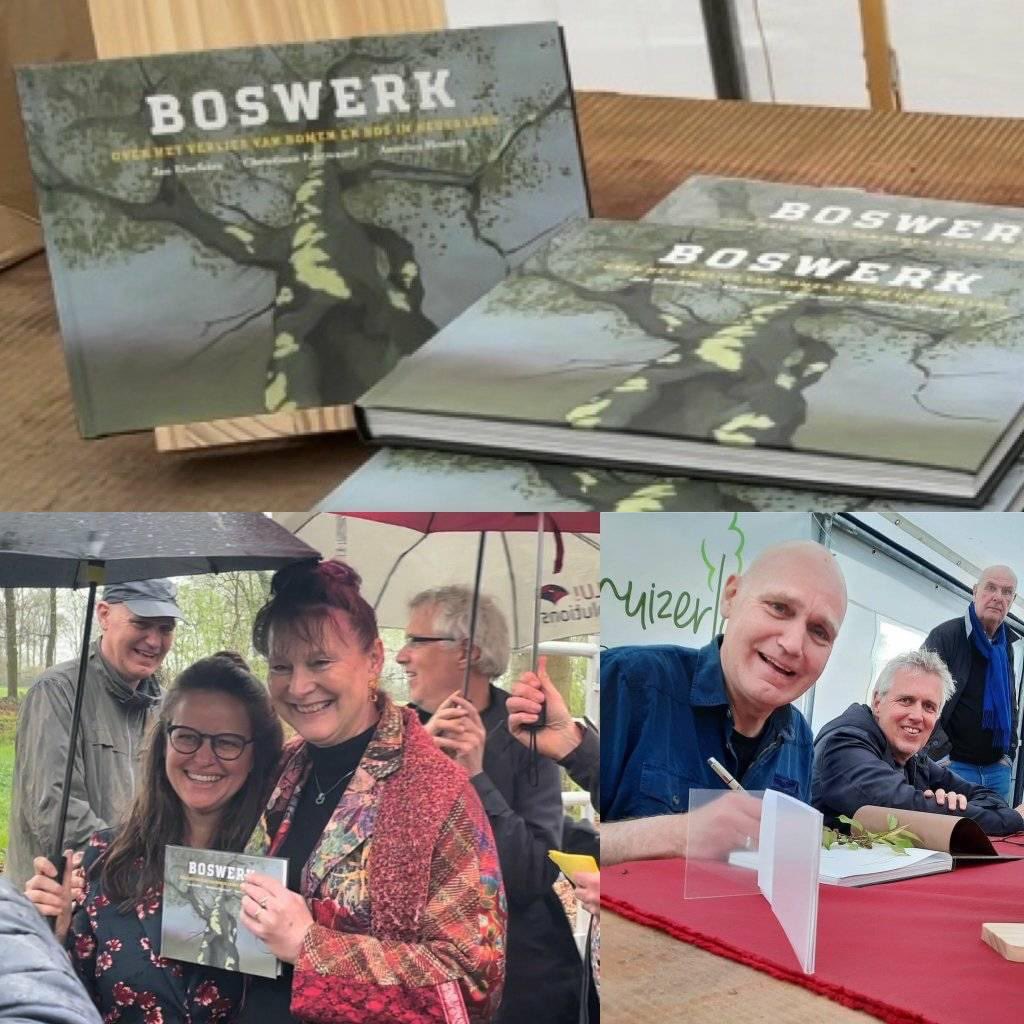 Boswerk! Een schitterend boek gemaakt uit liefde voor bos en bomen; met schilderijen van Christiaan Kuitwaard, poetische teksten van <a href="/JanKleefstra/">Jan Kleefstra</a> en een essay van Annelies Henstra ✨🌳. Eerste exemplaar werd op de #publieksdag uitgereikt aan onze voorzitter <a href="/marjanminnesma/">Marjan Minnesma </a> 💚🙏🏼