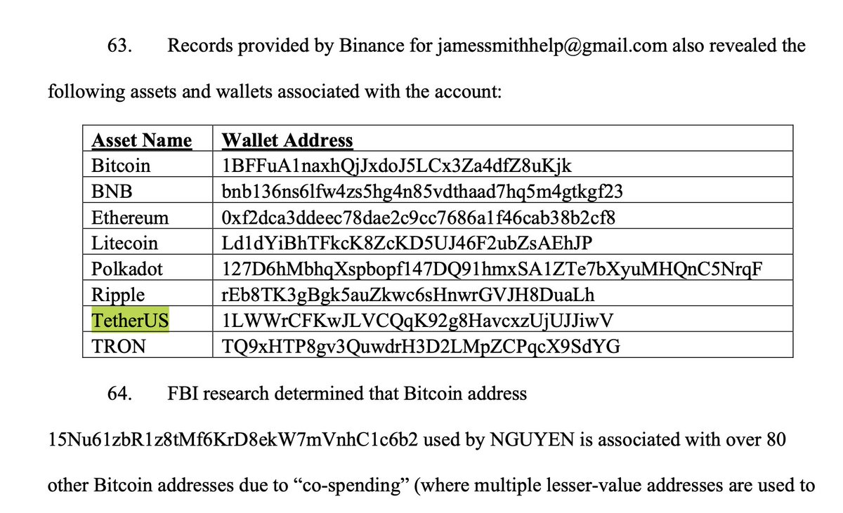 Cryptadamist's tweet image. ❓ Perusing the criminal indictment filed by the US against #MinhQuocNguyen and #ChipMixer I noticed it contains a list of blockchain wallet addresses. Bitcoin, Ethereum, Litecoin, etc.

But WTF is the #TetherUS blockchain???
1LWWrCFKwJLVCQqK92g8HavcxzUjUJJiwV