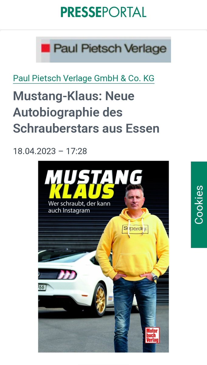 MY NEW OWN BOOK "MUSTANG KLAUS" OUT NOW 

presseportal.de/pm/amp/128322/…