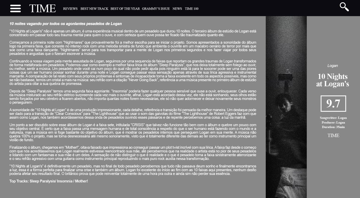 ‘10 Nights at Logan's’ by Logan (<a href="/LoganLUpdates/">Logan Stats</a>)

• Score: 9.7/10