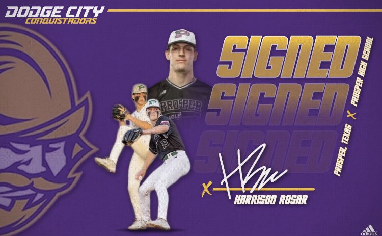 @harrisonrosar (@harrisonrosar) on Twitter photo Excited and blessed to announce that I will continue my athletic and academic career at Dodge City CC!! <a href="/GoConqsBB/">Dodge City CC Baseball</a> <a href="/EliEgger4/">Eli Egger</a> <a href="/BrettDoe/">Brett Doe</a> <a href="/ecaoq12/">Esteban Cardoza-Oquendo</a> <a href="/ThePHSBaseball/">Prosper HS Baseball</a> Excited and blessed to announce that I will continue my athletic and academic career at Dodge City CC!! <a href="/GoConqsBB/">Dodge City CC Baseball</a> <a href="/EliEgger4/">Eli Egger</a> <a href="/BrettDoe/">Brett Doe</a> <a href="/ecaoq12/">Esteban Cardoza-Oquendo</a> <a href="/ThePHSBaseball/">Prosper HS Baseball</a>