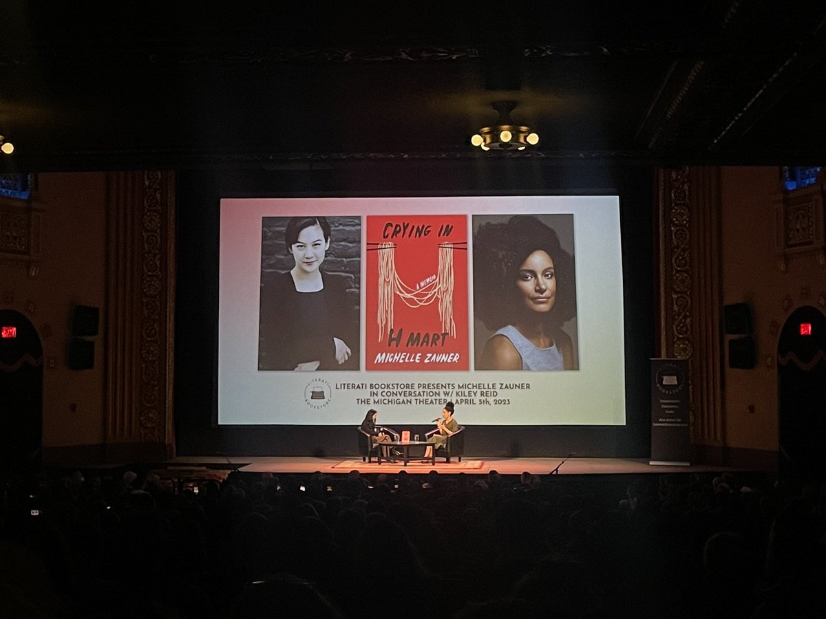 Grateful to be at the @michigantheater this evening for a conversation about Crying in H-Mart with @Jbrekkie and @kileyreid @LiteratiBkstore