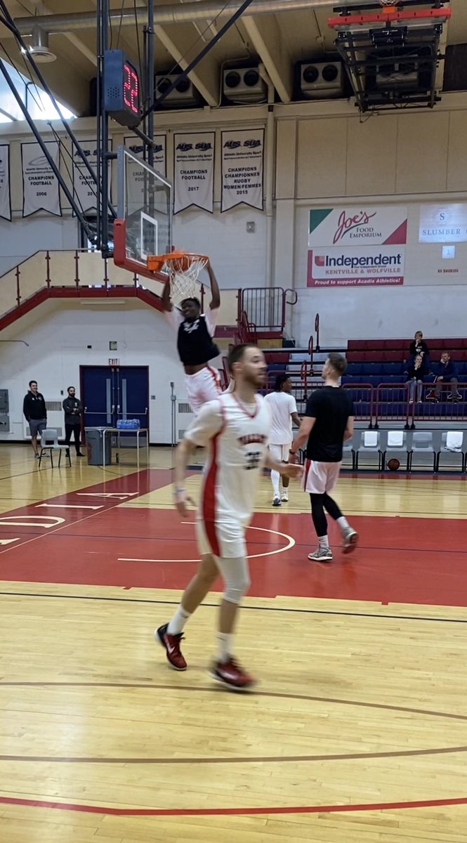 Z has never seen anyone dunk in real-time before. He asked “Mom, when am I going to grow tall enough to dunk?”  🏀 

Good times at the <a href="/AnnapolisVipers/">Annapolis Valley Vipers</a> home opener!!!