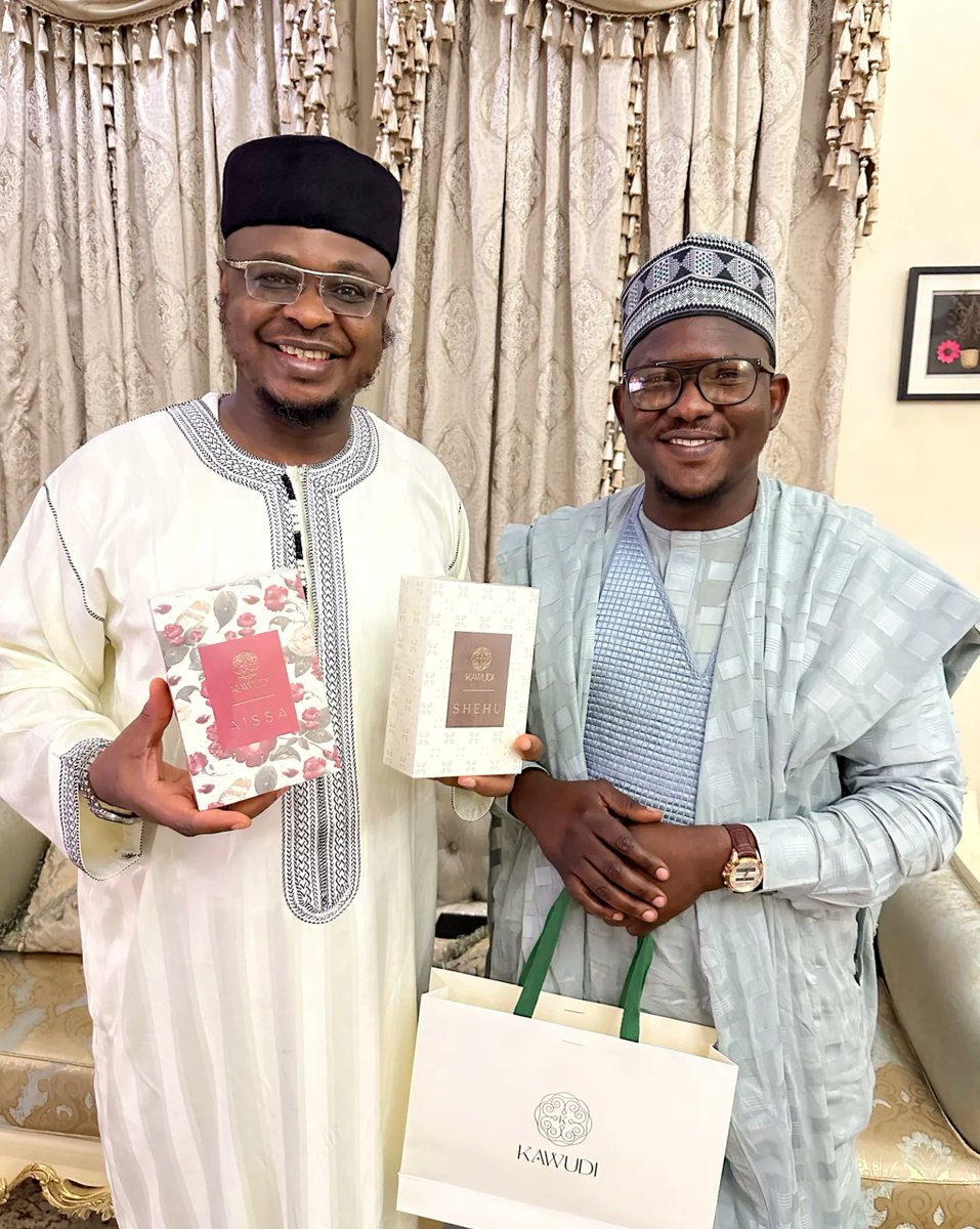 KAWUDI (@kawudiperfumes) on Twitter photo At Kawudi, we celebrated our Eid with a perfect blend of our very own Prof. <a href="/ProfIsaPantami/">Prof. Isa Ali Ibrahim, CON</a> โs humor and goodwill, and the exeptional fragrances of Shehu and Aissa.
<a href="/jrpantami/">Abdurrahman.</a> ๐โ๏ธ
_____
#kawudiperfumes #kawudi #eidcollection #eidmubarak At Kawudi, we celebrated our Eid with a perfect blend of our very own Prof. <a href="/ProfIsaPantami/">Prof. Isa Ali Ibrahim, CON</a> โs humor and goodwill, and the exeptional fragrances of Shehu and Aissa.
<a href="/jrpantami/">Abdurrahman.</a> ๐โ๏ธ
_____
#kawudiperfumes #kawudi #eidcollection #eidmubarak