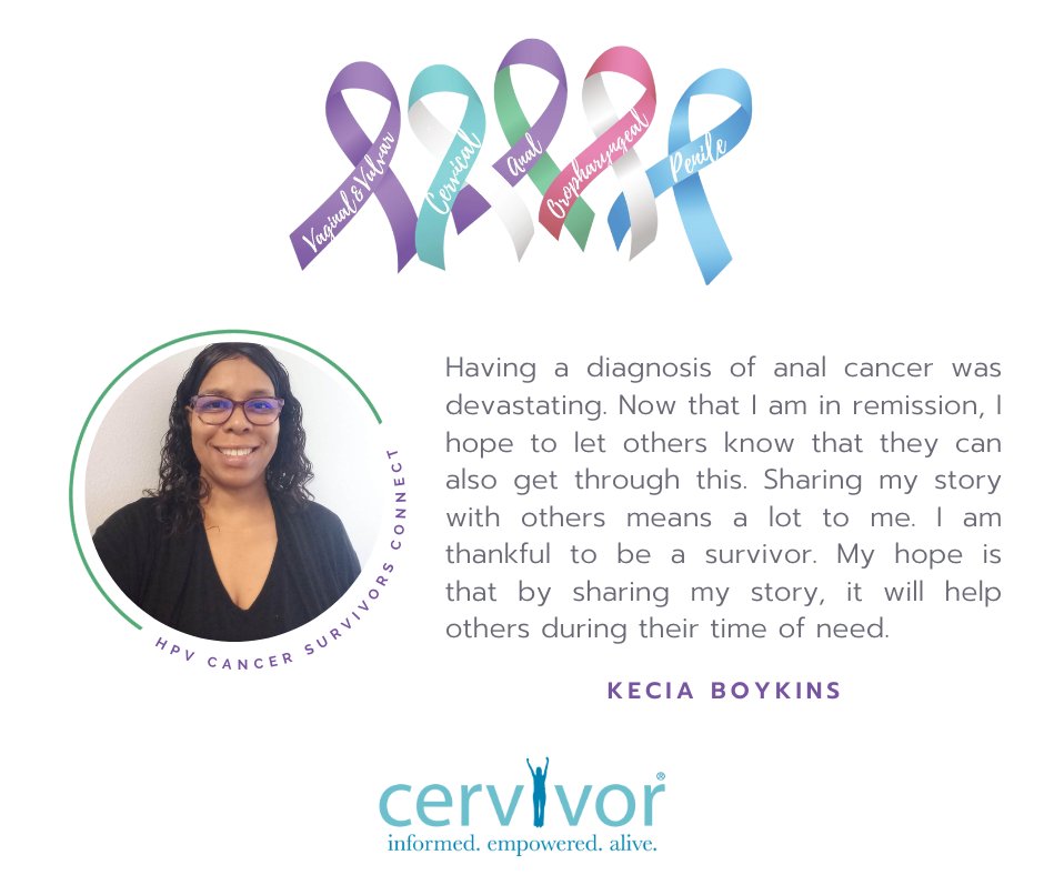 IamCervivor's tweet photo. Have you been impacted by HPV-related cancer? Come and meet virtually with other survivors like Kecia during our first #HPVCancerSurvivorsConnect happening Thursday, April 27 at 7 PM EST! Registration can be found at https://t.co/IYEr2tTjFh. #Cervivor #PreventHPVCancers https://t.co/nBaV8At4vS