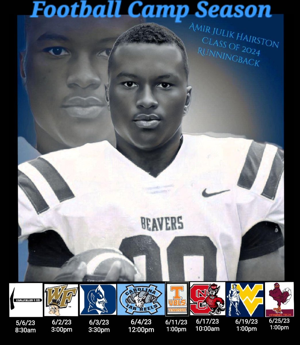 CountryBoyFast's tweet photo. I will be attending all Football Camps on dates listed below.
@CoalfieldsCo @WF_FBRecruiting @WakeFB @johnlhunter @DUFBRecruit @DukeFOOTBALL @UNCFootball @Vol_Football @PackFootball @WVUfootball @WVUFBRecruiting @CoachChadScott @VT_Recruiting @recruitvt @coachstuholt @HokiesFBall https://t.co/u0nU2DqkRi