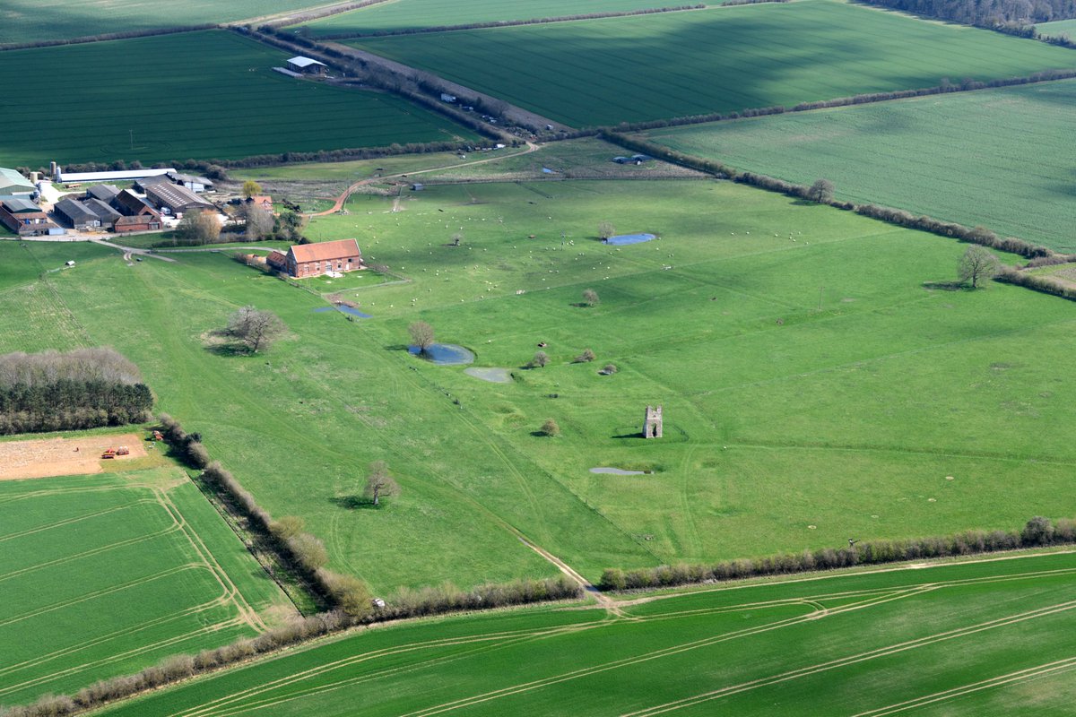 johnfielding001's tweet photo. Aerial image: Godwick deserted medieval settlement & the ruins of All Saints Church #Godwick #aerial #image #Norfolk #LostVillagesNorfolkBook https://t.co/3DE7dCMO1T
