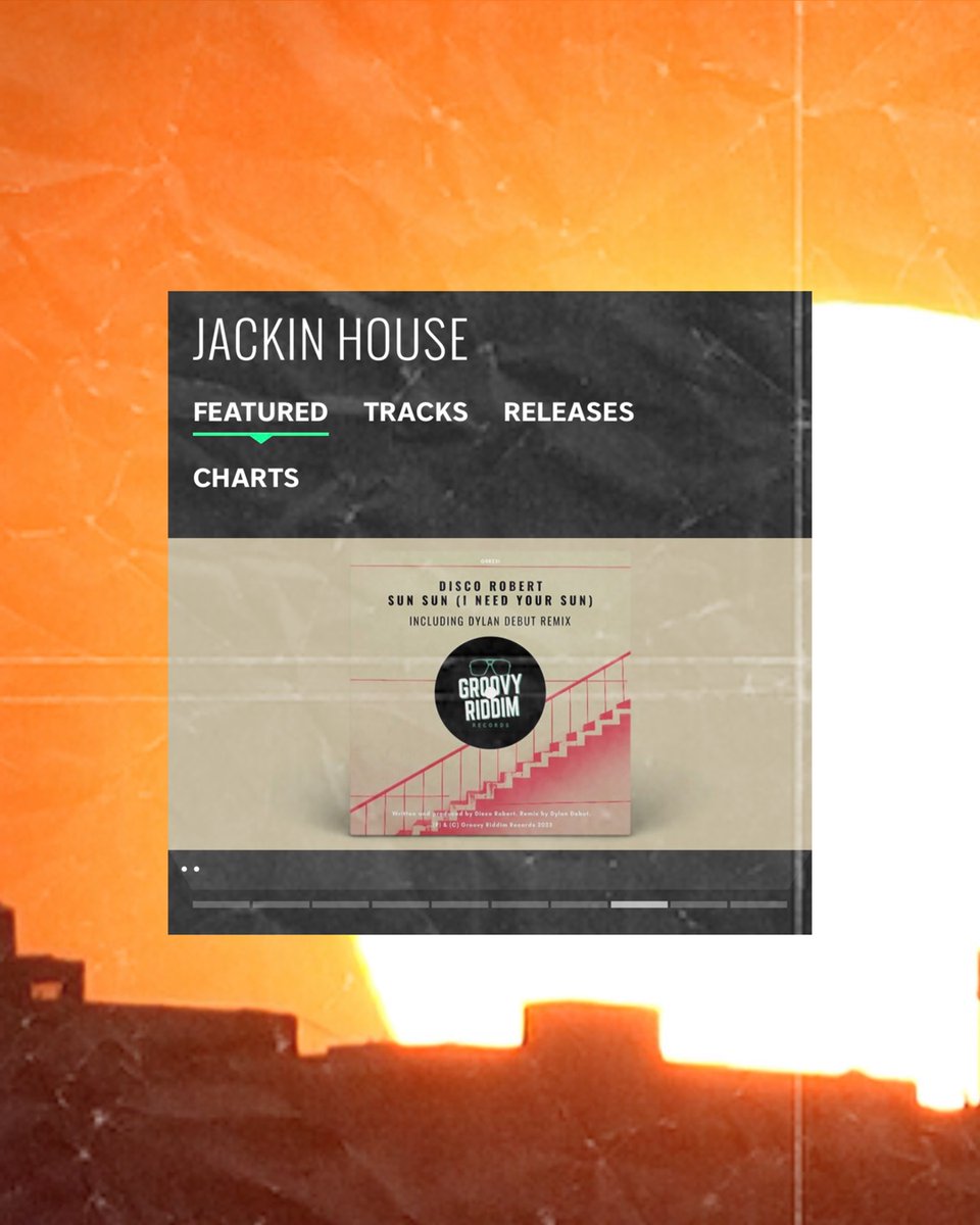 groovy_riddim's tweet photo. ☀️Our release ’Sun Sun (I Need Your Sun)’ by #discorobert (including #dylandebut remix) appears with big banner in the Jackin House @beatport’s section!
🛒Get it here: https://t.co/ts3ps5sJay https://t.co/LuhkWbPOaX